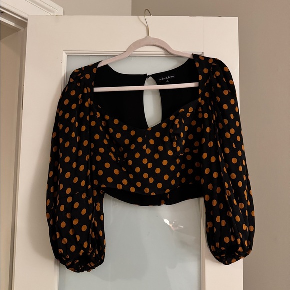 For Love And Lemons Tops - For Love & Lemons Polka Dot Balloon Sleeve Top